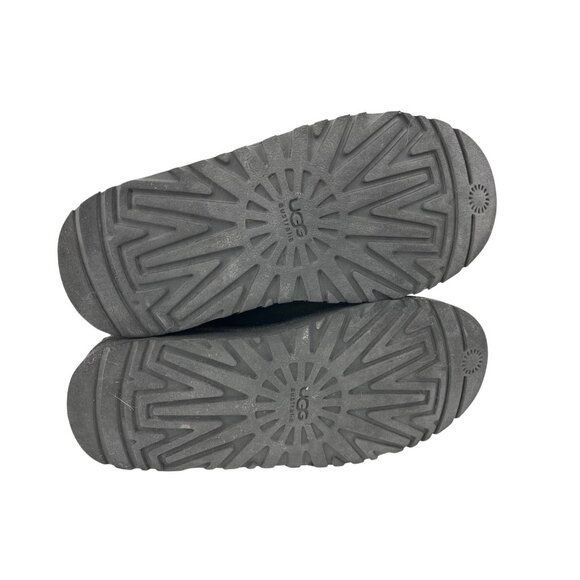 Ugg Australia Black Suede Winter Boots Shearling Lining Bailey Bow Accents - Picture 5 of 6